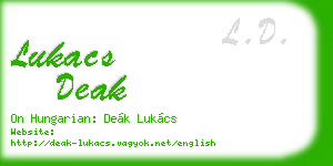 lukacs deak business card