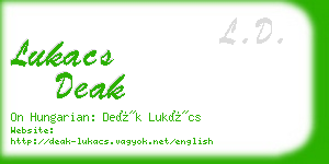 lukacs deak business card